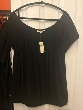 NWT Porridge Clothing Anthropologie Black Off-The-Shoulder Top Size XL